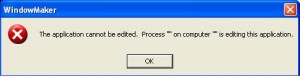 Application Cannot be Edit Error